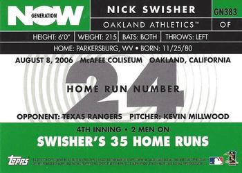 2007 Topps - Generation Now #GN383 Nick Swisher Back