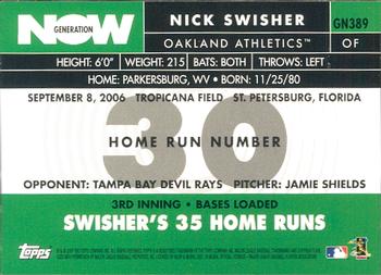 2007 Topps - Generation Now #GN389 Nick Swisher Back