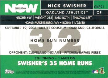 2007 Topps - Generation Now #GN391 Nick Swisher Back