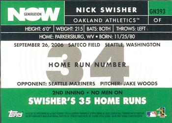 2007 Topps - Generation Now #GN393 Nick Swisher Back