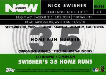 2007 Topps - Generation Now #GN394 Nick Swisher Back