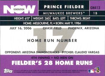 2007 Topps - Generation Now #GN413 Prince Fielder Back