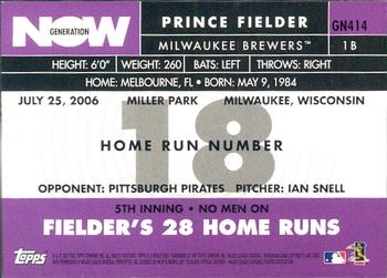 2007 Topps - Generation Now #GN414 Prince Fielder Back