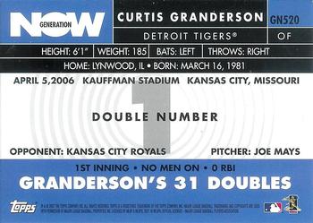2007 Topps - Generation Now #GN520 Curtis Granderson Back