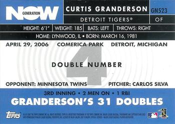 2007 Topps - Generation Now #GN523 Curtis Granderson Back