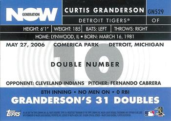 2007 Topps - Generation Now #GN529 Curtis Granderson Back