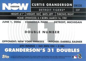 2007 Topps - Generation Now #GN530 Curtis Granderson Back