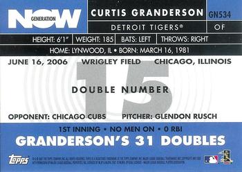2007 Topps - Generation Now #GN534 Curtis Granderson Back