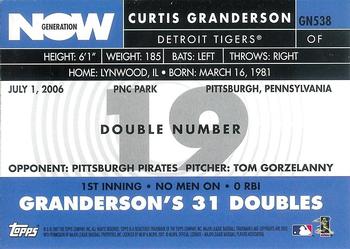2007 Topps - Generation Now #GN538 Curtis Granderson Back