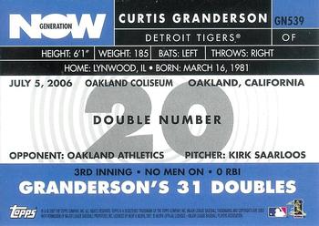 2007 Topps - Generation Now #GN539 Curtis Granderson Back