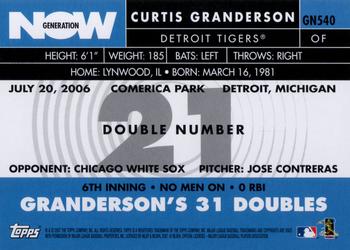 2007 Topps - Generation Now #GN540 Curtis Granderson Back
