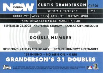 2007 Topps - Generation Now #GN550 Curtis Granderson Back