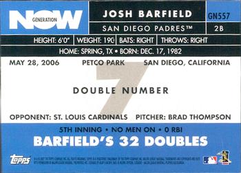 2007 Topps - Generation Now #GN557 Josh Barfield Back