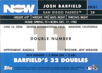 2007 Topps - Generation Now #GN561 Josh Barfield Back