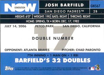 2007 Topps - Generation Now #GN567 Josh Barfield Back