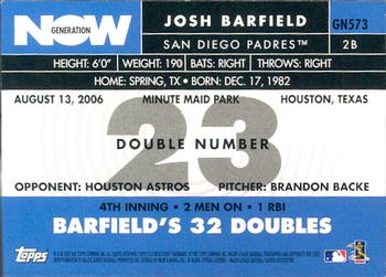 2007 Topps - Generation Now #GN573 Josh Barfield Back