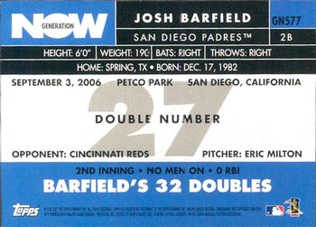 2007 Topps - Generation Now #GN577 Josh Barfield Back