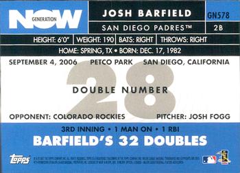 2007 Topps - Generation Now #GN578 Josh Barfield Back
