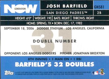 2007 Topps - Generation Now #GN581 Josh Barfield Back