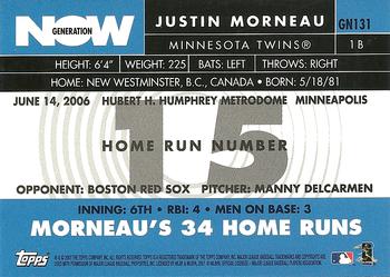 2007 Topps - Generation Now #GN131 Justin Morneau Back