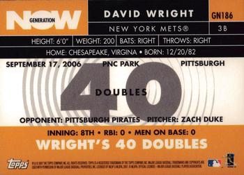 2007 Topps - Generation Now #GN186 David Wright Back