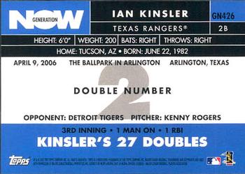 2007 Topps - Generation Now #GN426 Ian Kinsler Back
