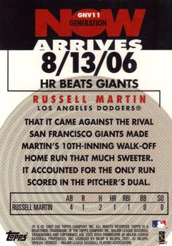 2007 Topps - Generation Now Arrives (Vintage) #GNV11 Russell Martin Back