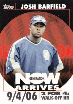 2007 Topps - Generation Now Arrives (Vintage) #GNV25 Josh Barfield Front