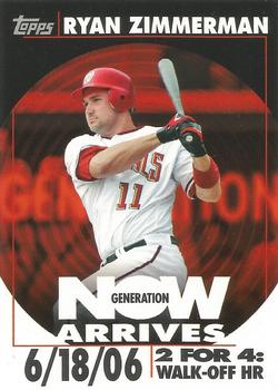 2007 Topps - Generation Now Arrives (Vintage) #GNV27 Ryan Zimmerman Front