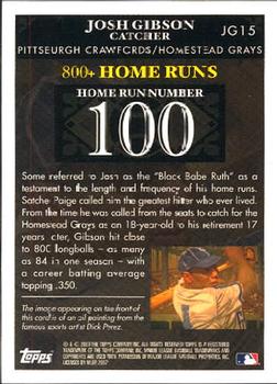 2007 Topps - Josh Gibson Home Run History #JG15 Josh Gibson Back