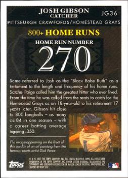 2007 Topps - Josh Gibson Home Run History #JG36 Josh Gibson Back