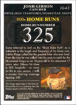 2007 Topps - Josh Gibson Home Run History #JG43 Josh Gibson Back