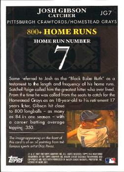 2007 Topps - Josh Gibson Home Run History #JG7 Josh Gibson Back