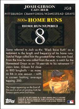 2007 Topps - Josh Gibson Home Run History #JG8 Josh Gibson Back