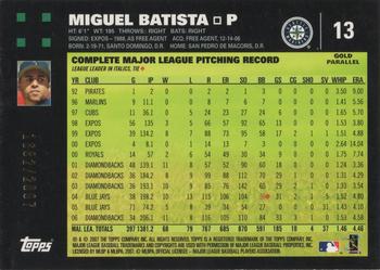 2007 Topps - Gold #13 Miguel Batista Back