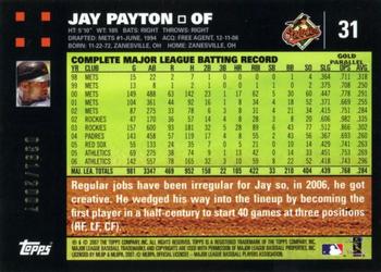 2007 Topps - Gold #31 Jay Payton Back