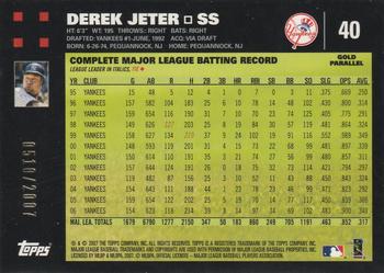 2007 Topps - Gold #40 Derek Jeter Back
