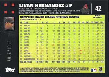2007 Topps - Gold #42 Livan Hernandez Back