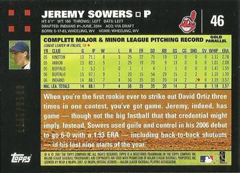 2007 Topps - Gold #46 Jeremy Sowers Back