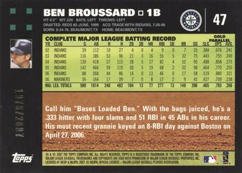 2007 Topps - Gold #47 Ben Broussard Back