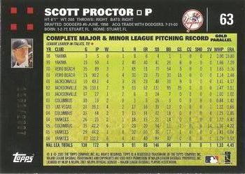 2007 Topps - Gold #63 Scott Proctor Back