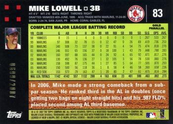 2007 Topps - Gold #83 Mike Lowell Back