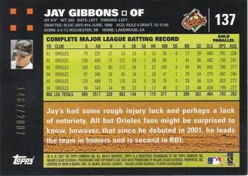 2007 Topps - Gold #137 Jay Gibbons Back