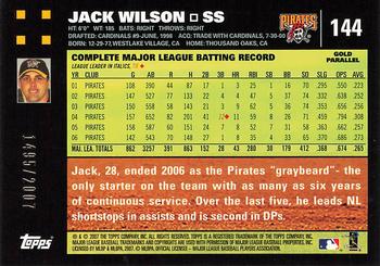 2007 Topps - Gold #144 Jack Wilson Back