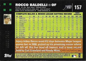 2007 Topps - Gold #157 Rocco Baldelli Back