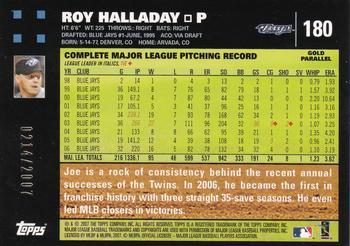 2007 Topps - Gold #180 Roy Halladay Back