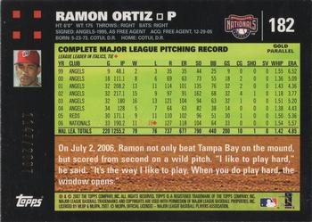2007 Topps - Gold #182 Ramon Ortiz Back