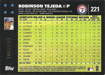 2007 Topps - Gold #221 Robinson Tejeda Back