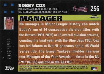 2007 Topps - Gold #256 Bobby Cox Back