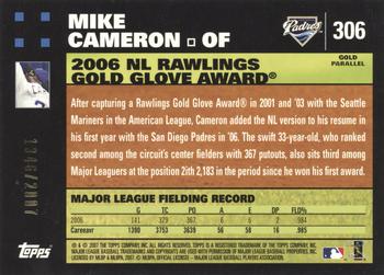 2007 Topps - Gold #306 Mike Cameron Back
